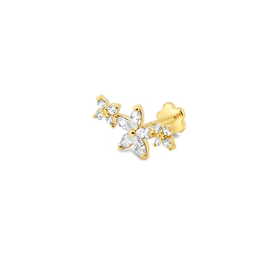Flower Bar Cartilage Single Earring