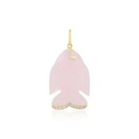 Happy Fish Rose Quartz Pendant