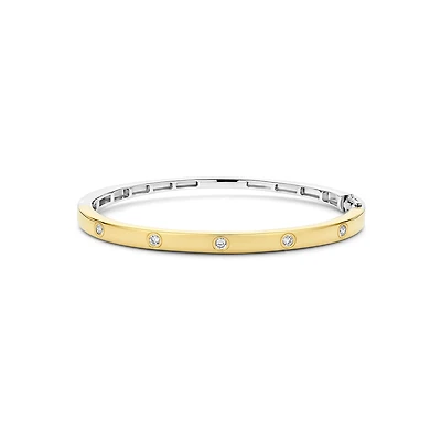 Speckled Zirconia Bangle Bracelet
