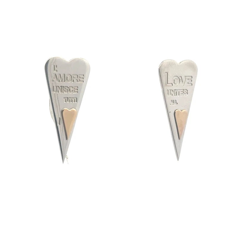 My Heart Earrings with Gold Heart
