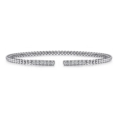 Diamond Bars White Gold Bangle Bracelet