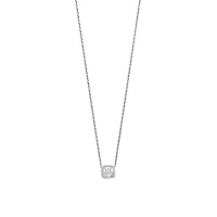 Cushion Halo Clear Necklace