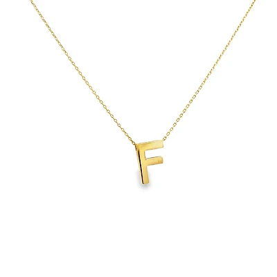 Gold F Initial Necklace