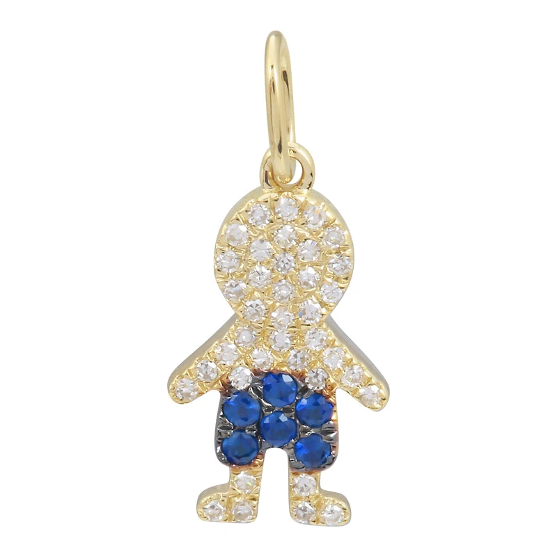 Boy Diamond and Sapphire Pendant