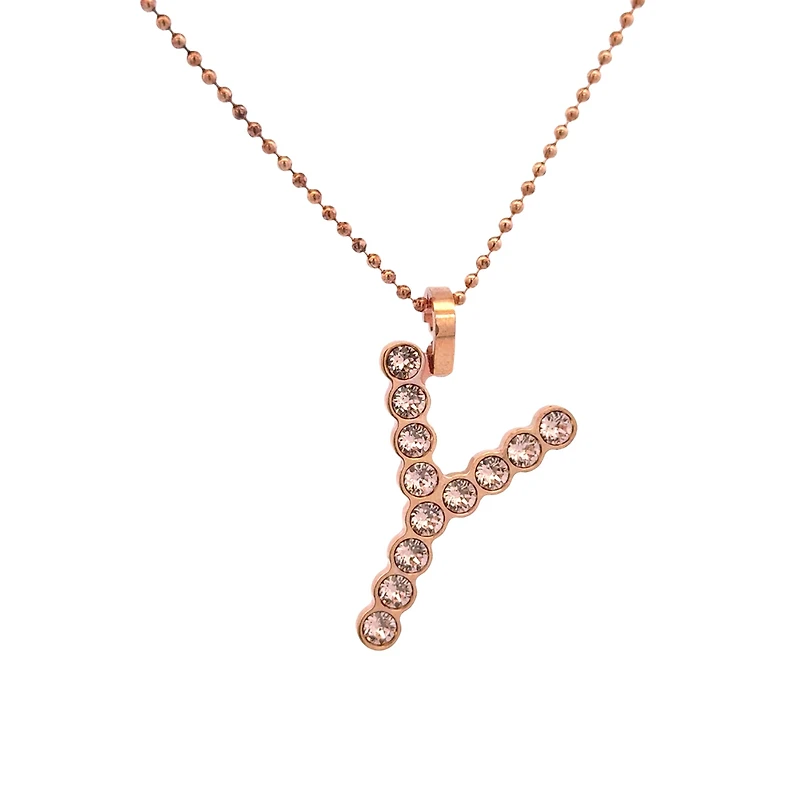Rose Gold and Swarovski Initial Pendant