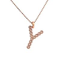 Rose Gold and Swarovski Initial Pendant