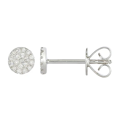 .11ct Diamond Pave Circle White Gold Stud Earrings