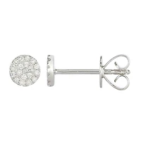 .11ct Diamond Pave Circle White Gold Stud Earrings