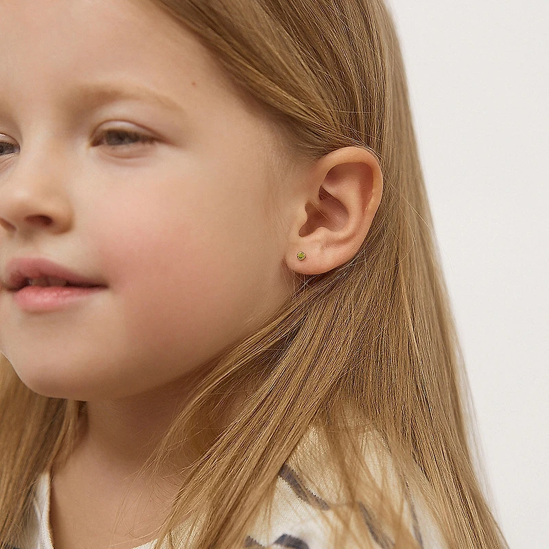 Kids Birthstone 3MM Zirconia Stud Earrings - November