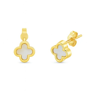 Mother Pearl Clover 7MM Stud Earrings