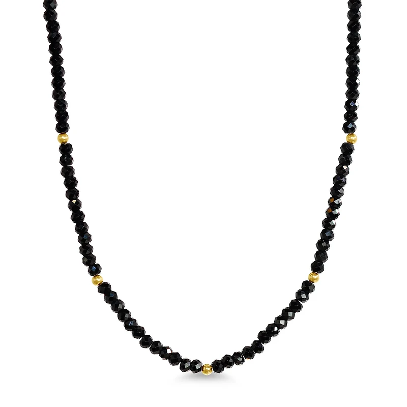 Natural Black Spinel Gemstones Necklace