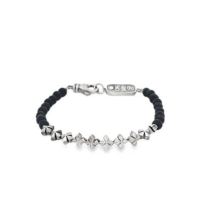 Lava Rock Crosses Bracelet
