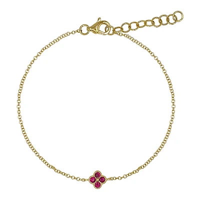 Clover Diamond White Gold Bracelet
