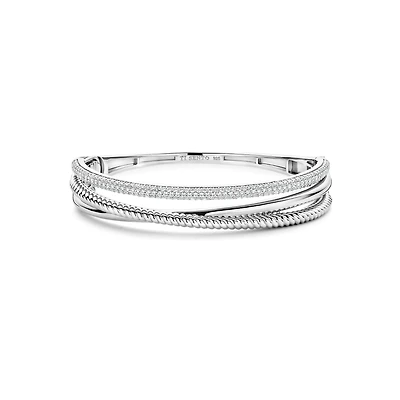 Crossover Trilogy Silver Bangle Bracelet
