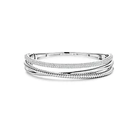 Crossover Trilogy Silver Bangle Bracelet