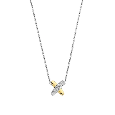 XOXO Two Tone Pave Necklace