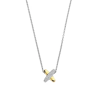 XOXO Two Tone Pave Necklace