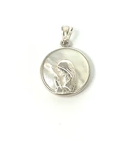Virgen Nina Mother Pearl Silver Pendant 17mm
