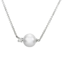 Tiff Pearl Diamond Necklace