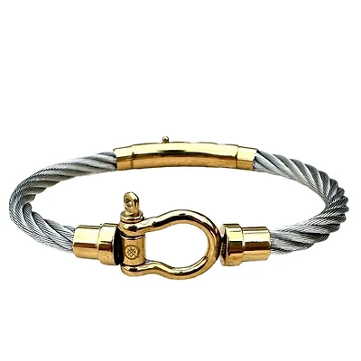 Mariner Cable Shackle Two Tone Steel Bracelet