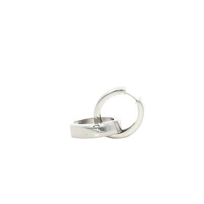 White Gold 16.5MM Huggie Earrings