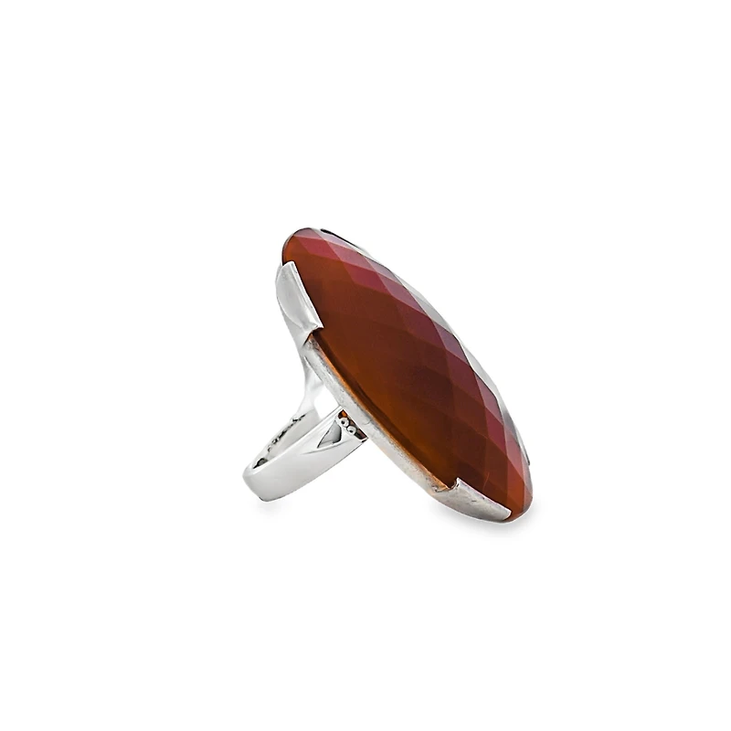 Large Oval Orange Stone Ring