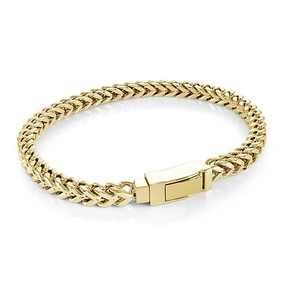 5MM Square Franco Push Clasp Steel Bracelet