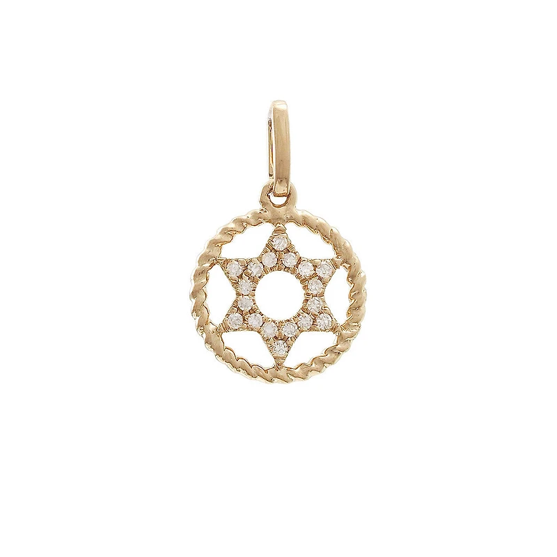 Star of David Circle 10MM Pendant