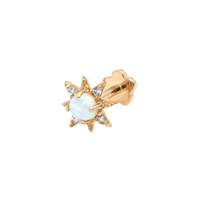 Sun with Opal Cartilage Single Earring