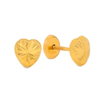 Flutted Heart 7MM Stud Earrings