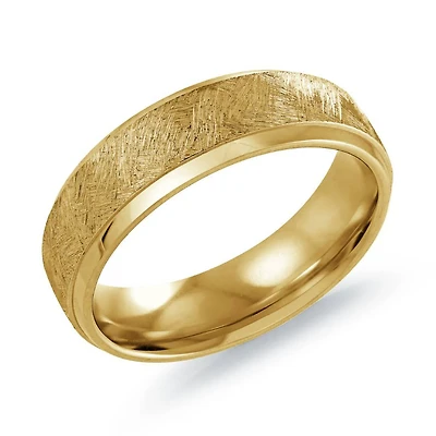 Textured 6MM Gold Steel Ring