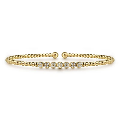 Seven Diamond Dots Bangle Bracelet
