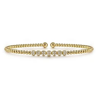 Seven Diamond Dots Bangle Bracelet