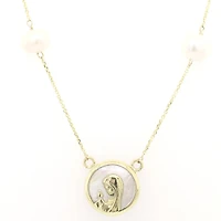 Round Virgen Nina 13MM Mother Pearl Necklace