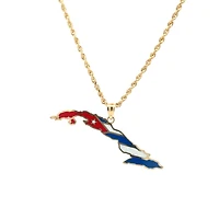 Cuba Island Map Flag Pendant