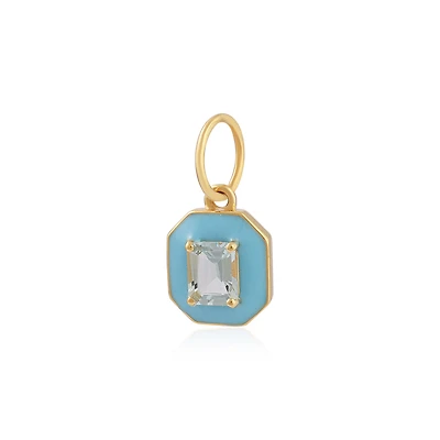 Octagonal Turquoise Aquamarine Pendant