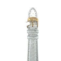18MM Silver Exotic Leather Strap