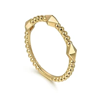 Pyramid Beaded Classic Ring