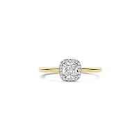 Cushion Halo Two Tone Ring