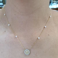 Angelito Pearl and Zirconia Necklace
