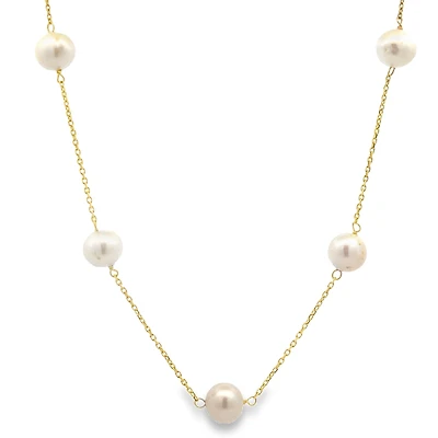 6.5MM Freshwater Pearl Stations Necklace - 16''