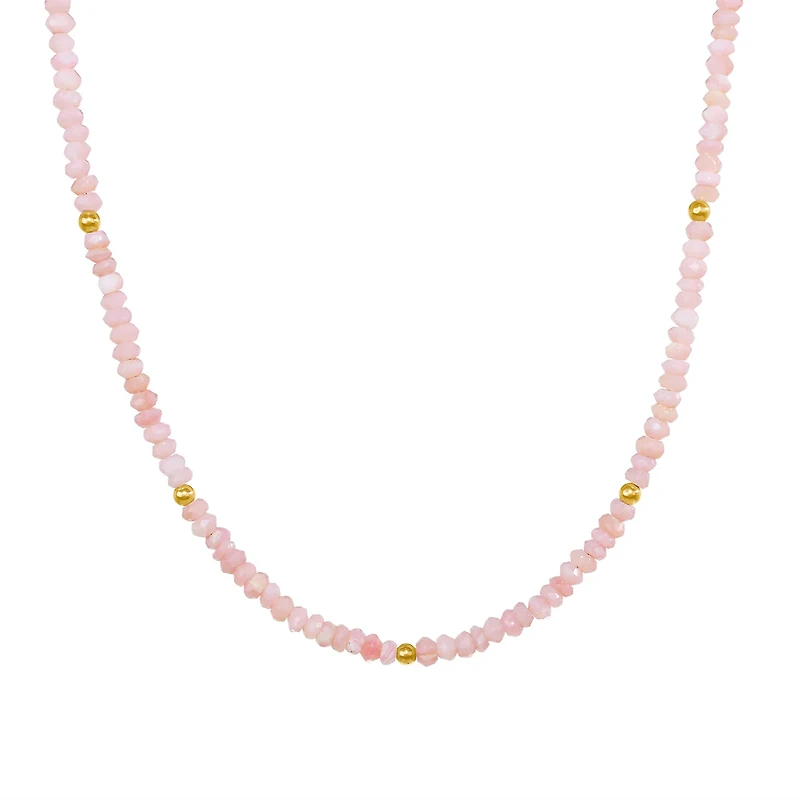 Natural Pink Opal Gemstones Necklace
