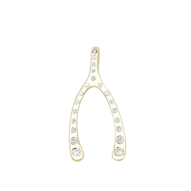 Wishbone Pendant with Natural Diamonds
