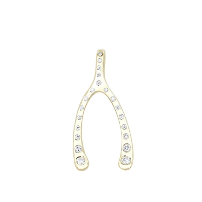 Wishbone Pendant with Natural Diamonds