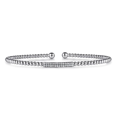 Diamond Bar White Gold Bangle Bracelet