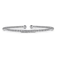 Diamond Bar White Gold Bangle Bracelet