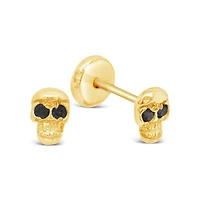 Skull Black Eyes Stud Earrings