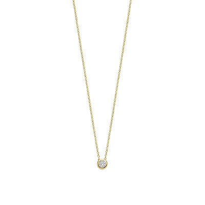 Solitaire Dot Golden Necklace