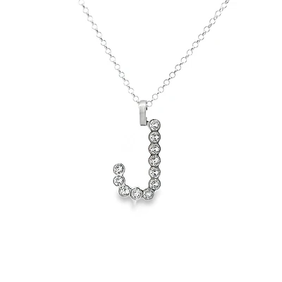 Initial J Small Pendant with Swarovski Elements