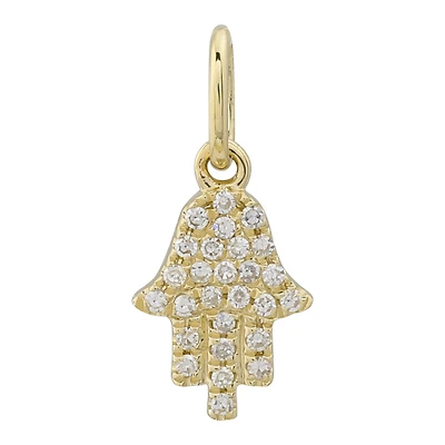 Mini Hamsa Diamond Pendant 8MM